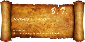 Borhegyi Teodor névjegykártya
